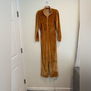 Fabletics - Velour Jumpsuit - Gold - Size S